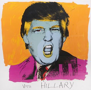Deborah Kass Pop Art Silkscreen 'Vote Hillary'