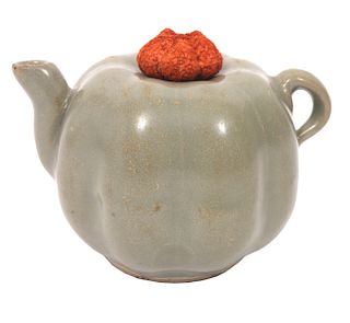 Chinese Small Green Ceramic Teapot