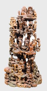 Carved Chinese Figural Statue