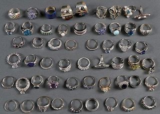 54 STERLING SILVER RINGS, ALL CONTEMPORARY