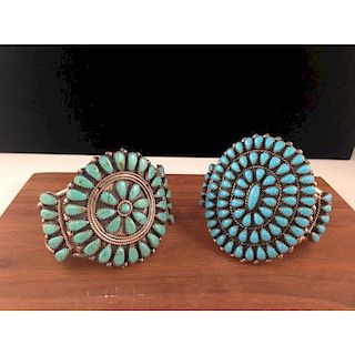 Navajo Turquoise Cluster Bracelets, From the Estate of Lorraine Abell (New Jersey, 1929-2015)