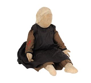 Stuffed Cotton Doll with Black Dress