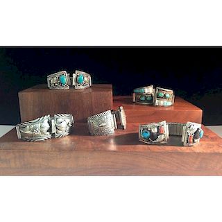 Navajo Silver Men's Watchbands,  From the Estate of Lorraine Abell (New Jersey, 1929-2015)