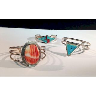 Navajo Sterling Silver and Turquoise Bracelets, From the Estate of Lorraine Abell (New Jersey, 1929-2015)
