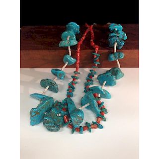 Turquoise Nugget, Coral, and Heishi Necklaces, From the Estate of Lorraine Abell (New Jersey, 1929-2015)