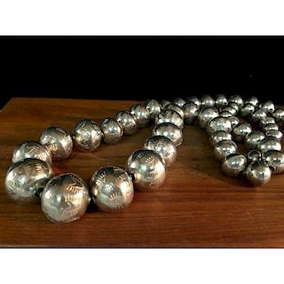 Navajo Silver Bead Necklace, From the Estate of Lorraine Abell (New Jersey, 1929-2015)
