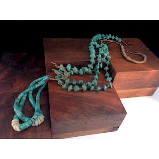 Pueblo Turquoise and Heshi Necklace with Jacla, From the Estate of Lorraine Abell (New Jersey, 1929-2015)
