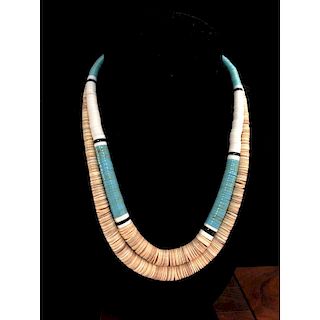 Kewa Rolled Turquoise and Shell Necklaces, From the Estate of Lorraine Abell (New Jersey, 1929-2015)