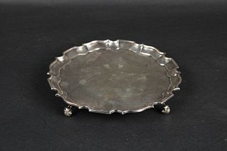 Sterling Silver Scalloped Edge Footed Salver