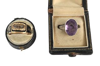 Early Victorian Enamel and Gold Mourning Ring