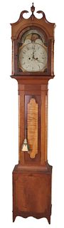 Federal Tiger Maple Tall Case Clock