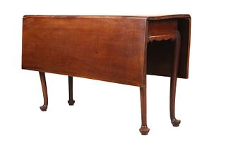 Queen Anne Mahogany Drop-Leaf Dining Table