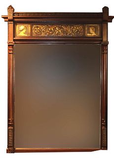 Victorian Parcel-Gilt Mahogany Hall Mirror