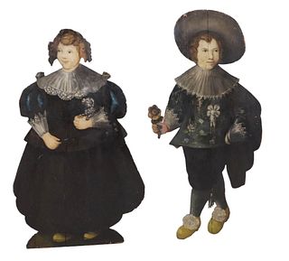 Pair of Figural Boy and Girl Form Dummy Boards