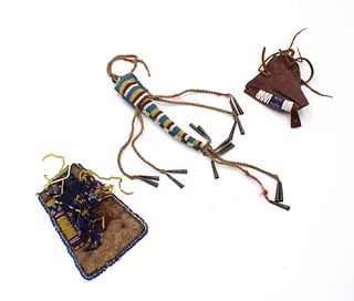 Native American Beaded Leather Awl Case