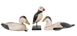 Carved Puffin Stick-Up Decoy