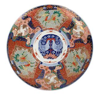 Monumental Japanese Imari Porcelain Charger