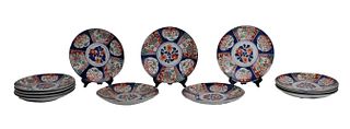 Twelve Japanese Imari Porcelain Plates