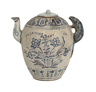 Chinese Ceramic Teapot with Rat Handle