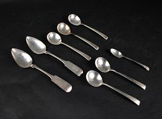 Two O.S. Jennings, NY Coin Silver Spoons
