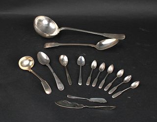 English 19th C. Sterling Silver Stuffing Spoon