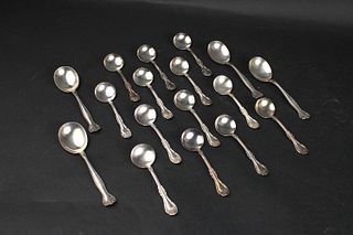 Four Alvin Sterling Silver Raleigh Soup Spoons
