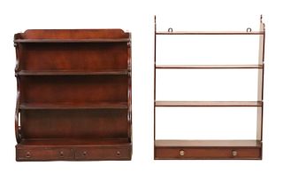 Two Mahogany What-Not Shelves