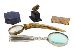 Brass and Horn Handled Magnifying Glass