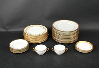Group of Gilt-Decorated Porcelain Table Articles
