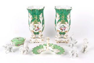 Pair of Hand-Painted Porcelain Vases