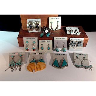 Collection of Southwestern Earrings for Any Occasion From the Estate of Lorraine Abell (New Jersey, 1929-2015)