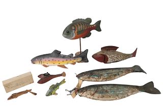 Group of Ice Fishing Decoys