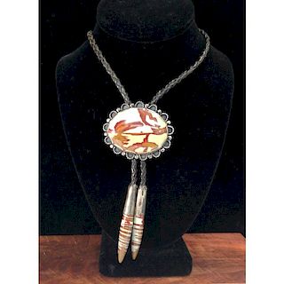 Navajo Silver and Agate Bolo for Visiting the Petrified Forest
