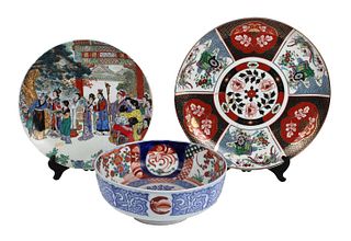Three Asian Imari Porcelain Items