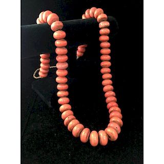 Coral-Colored Glass Trade Beads