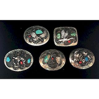Silver and Turquoise Belt Buckles, From the Estate of Lorraine Abell (New Jersey, 1929-2015)
