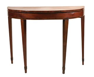 Federal Style Inlaid Mahogany Demi-Lune Table