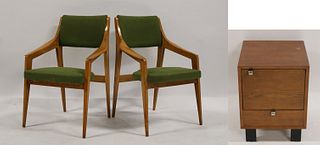 Midcentury Pair Of Chairs Together With A George