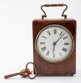Mahogany Travel Clock Circa 19th Century