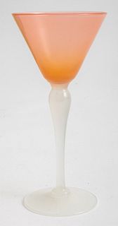 Steuben Attr. Peach & Calcite Glass Cordial