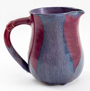 American Studio Glazed Pottery Water Pitcher