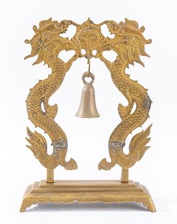 Chinese Brass Double Dragon Bell
