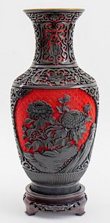 Chinese Resin Cinnabar Style Vase