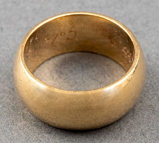 Vintage 14K Yellow Gold Wide Band Ring