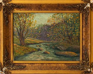Illegibly Signed Early 20th C. Landscape Oil