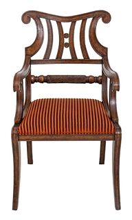 Regency Style Faux Bois Decorated Side Chair