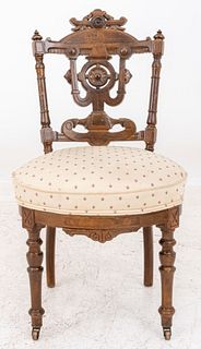 Herter Brothers Style Carved Walnut Side Chair