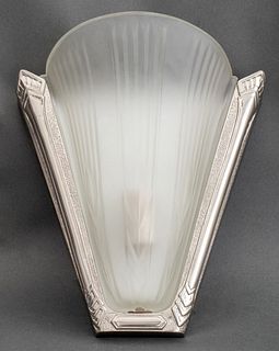 Art Deco Frosted Glass Perearo Italy Sconce