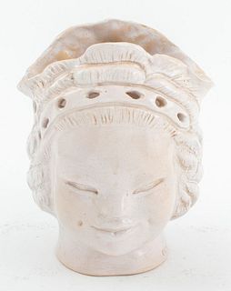 Cockcroft "Elf" Glazed Ceramic Head Sculpture