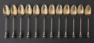 Wood & Hughes, American Coin Silver Spoons, 12
